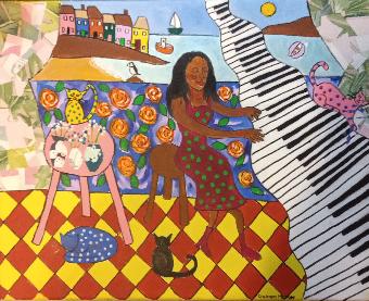 The Pianist & her Quirky Cats by the Sea