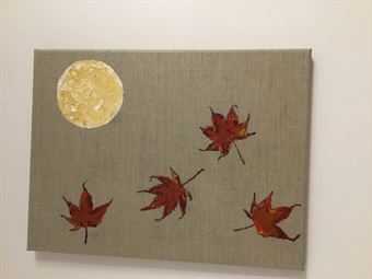 Falling leaves with moon