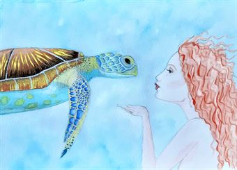 The turtle and the sea lady