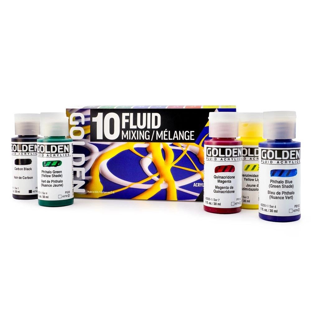 Golden Acrylics Fluid Mixing Set 10x30ml Golden Acrylics Fluid Mixing Set 10x30ml