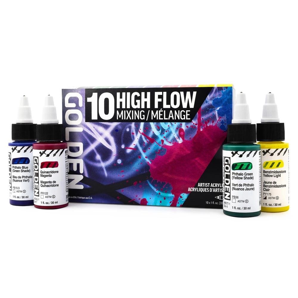 Golden Acrylics High Flow Mixing Set 10x30ml Golden Acrylics High Flow Mixing Set 10x30ml