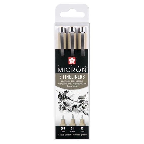 Sakura Pigma Micron Fineliner Set of 3 | Black (Set Design)