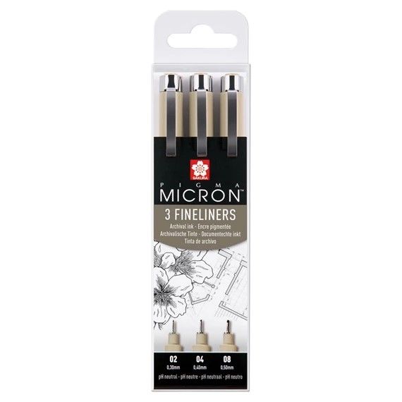 Sakura Pigma Micron Fineliner Set of 3 | Black