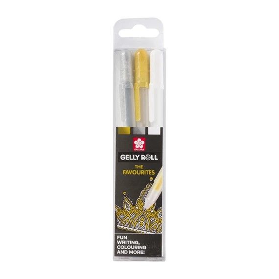 Sakura Gelly Roll Set of 3 | Gold,Silver,White