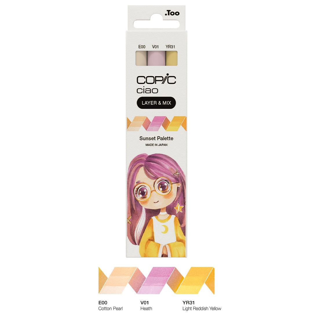 Copic Ciao, Layer and Mix Set of 3 - Sunset Palette