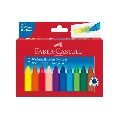 Faber Castell Triangular Wax Crayons - Set of 12