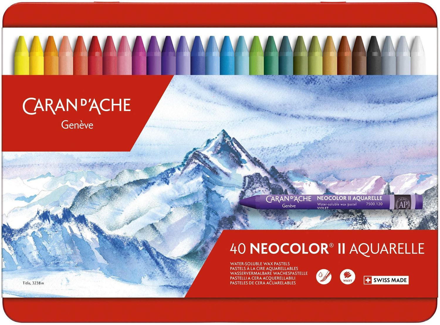 Caran dAche Neocolor II Water Soluble Wax Crayons Set of 40 Caran dAche Neocolor II Water Soluble Wax Crayons Set of 40