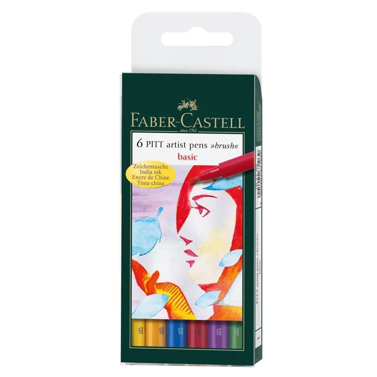 Pitt Artist Brush Pen Wallet 6 Basic Colours