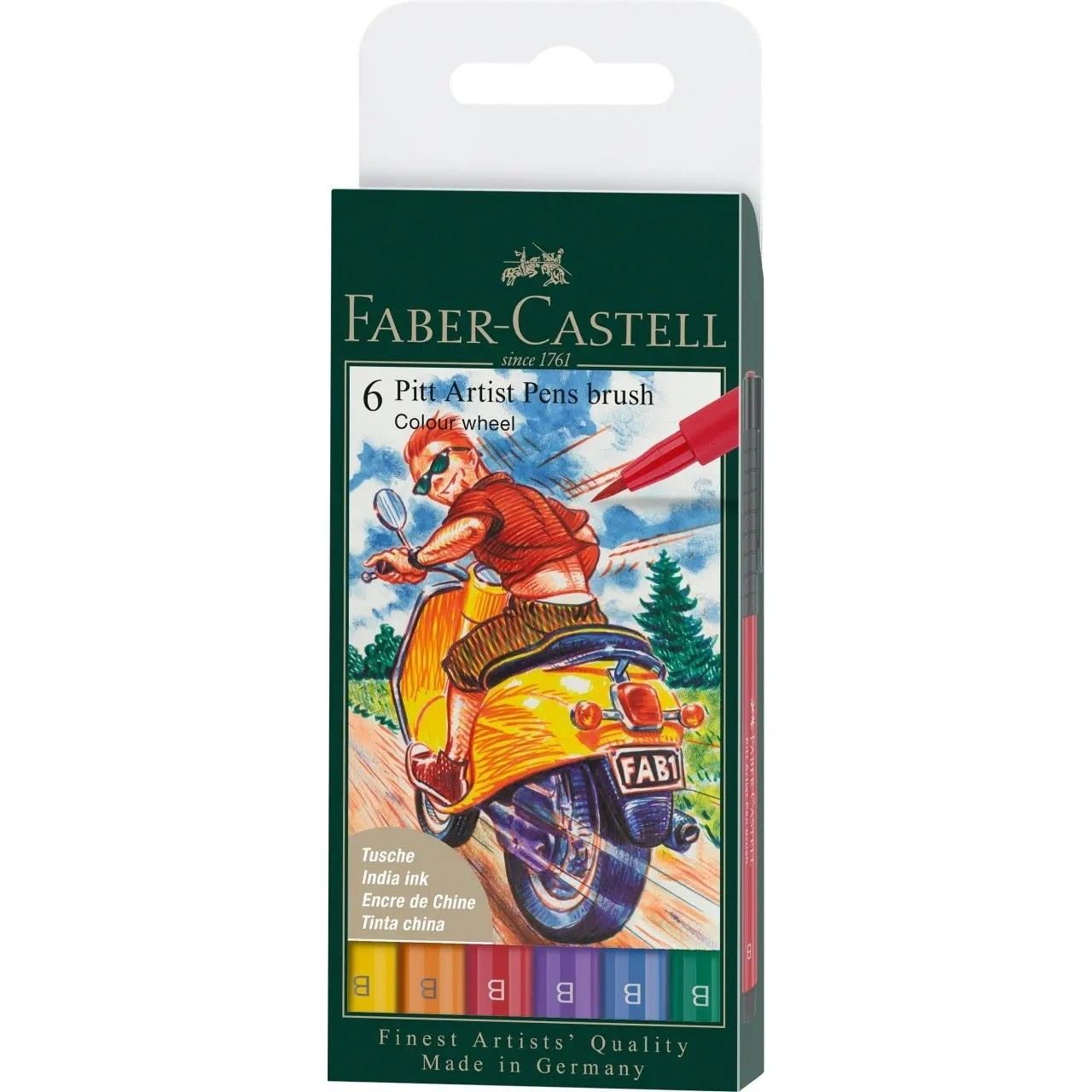 Pitt Artist Brush Pen Wallet 6 Colour Wheel