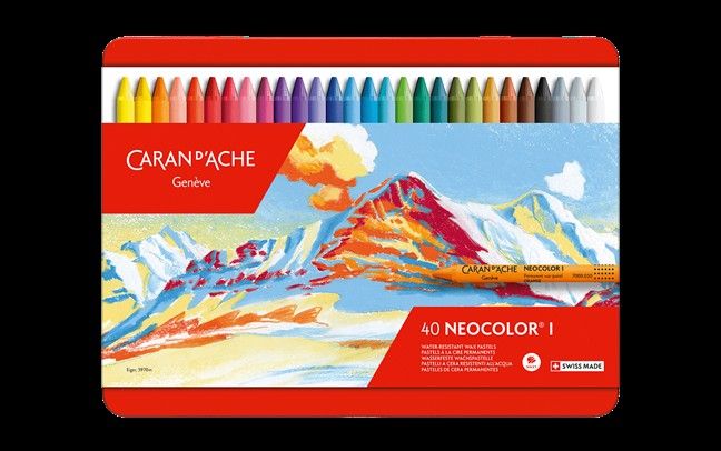 Caran dAche Neocolor I Wax Crayons Tin 40 Caran dAche Neocolor I Wax Crayons Tin 40