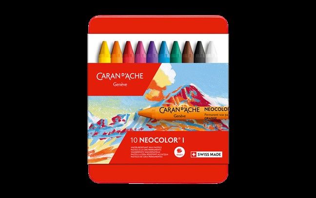 Caran dAche Neocolor I Wax Crayons Tin Set of 10 Caran dAche Neocolor I Wax Crayons Tin Set of 10