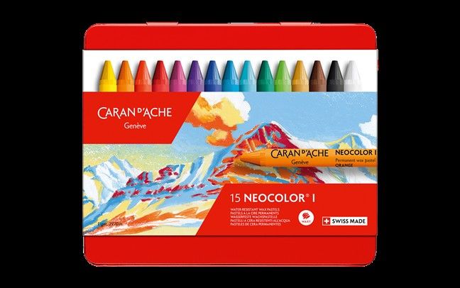 Caran dAche Neocolor I Wax Crayons Tin Set of 15 Caran dAche Neocolor I Wax Crayons Tin Set of 15