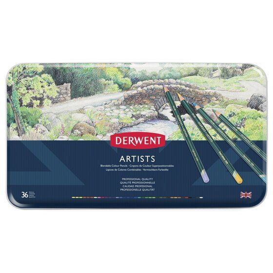 Derwent Artists Coloured Pencils Tin Set of 36