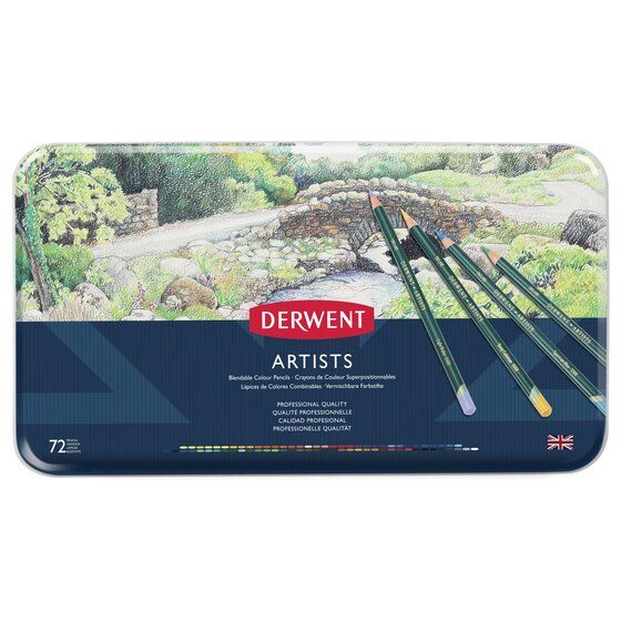 Derwent Artists Coloured Pencils Tin Set of 72