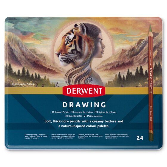 Derwent Drawing Pencils Tin Set of 24 Derwent Drawing Pencils Tin Set of 24
