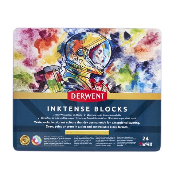 Derwent Inktense Blocks Tin Set of 24