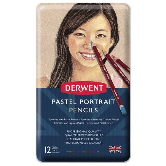 Derwent Pastel Pencils Tin Set of 12 Skintones