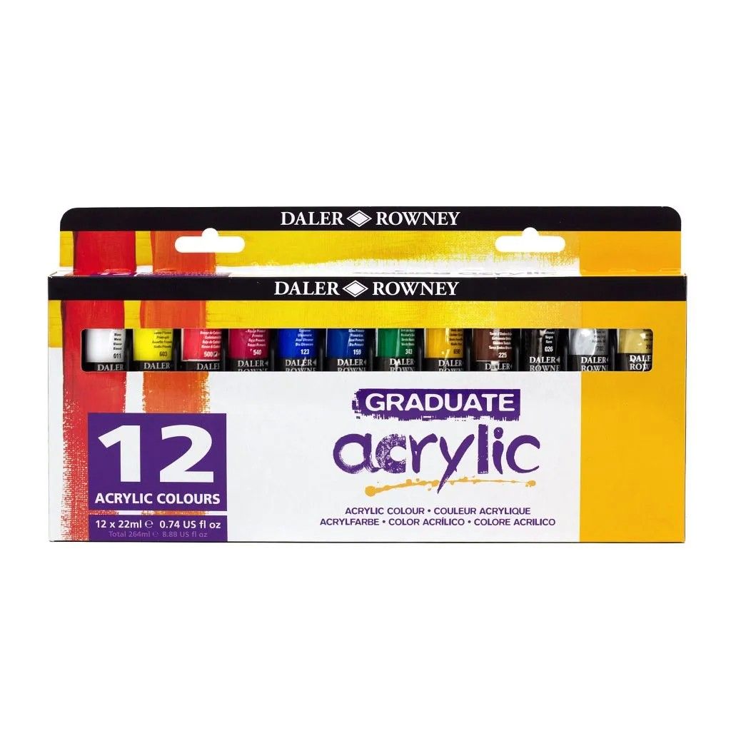 Daler Rowney Graduate Acrylic Set 12 x 22ml Daler Rowney Graduate Acrylic Set 12 x 22ml