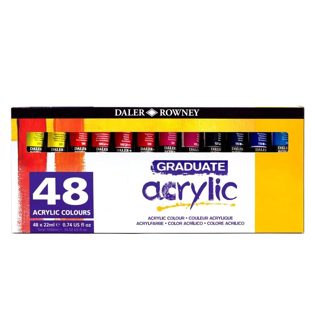 Daler Rowney Graduate Acrylic Paint Set 48 x 22ml Daler Rowney Graduate Acrylic Paint Set 48 x 22ml
