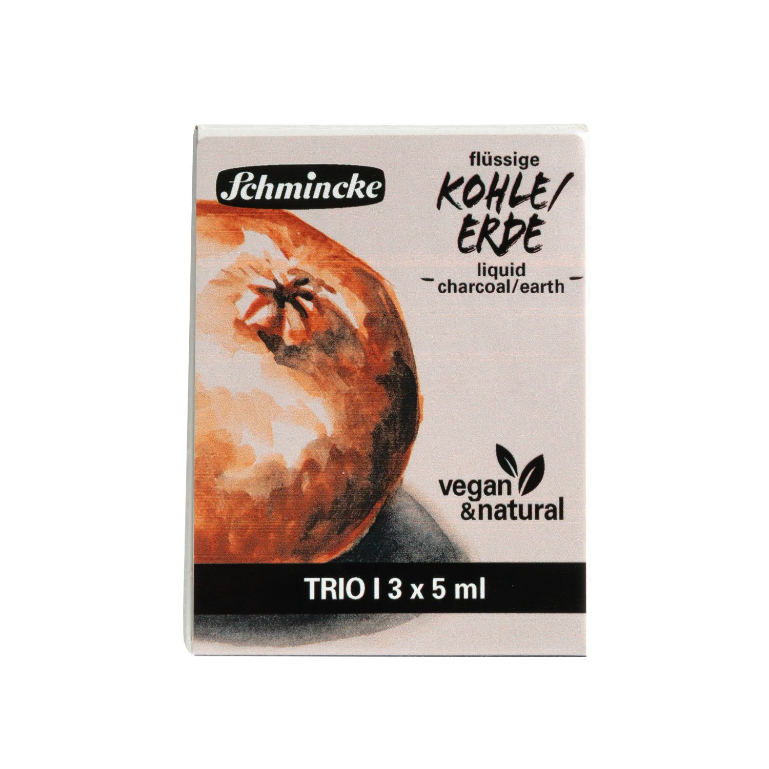 Schmincke Kohle/Erde - Liquid Charcoal/Earth Set of 3x5ml Tubes