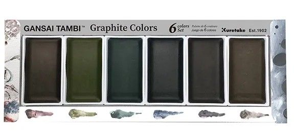 Kuretake Gansai Tambi - Graphite Colours set of 6