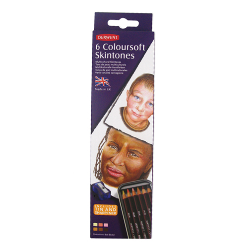 Derwent Coloursoft Skintone Pencils Tin Set of 6