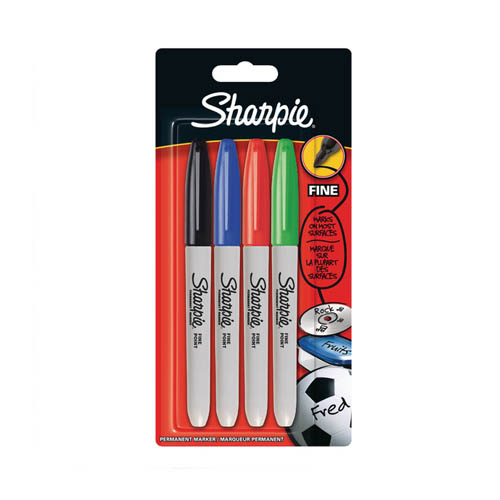 Sharpie Fine Point Permanent Marker Wallet of 4 Pens