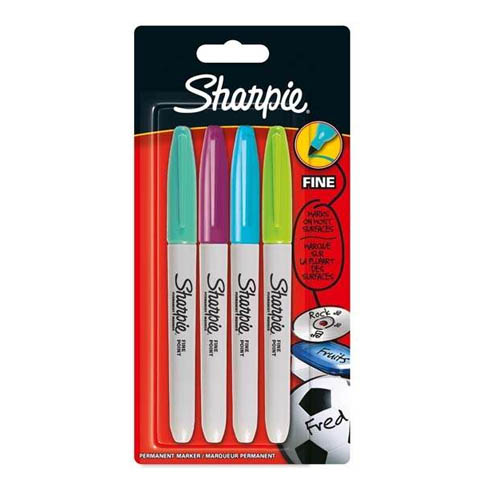 Sharpie Fine Point Permanent Markers Set of 4 Fun Colour Pens