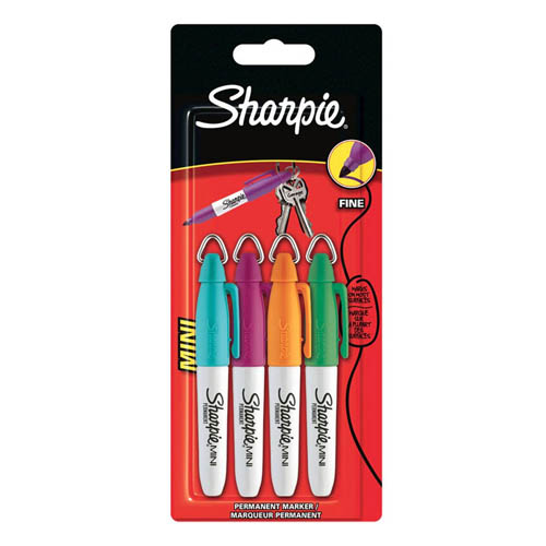 Sharpie Mini Permanent Marker Pen Fun Pack of 4