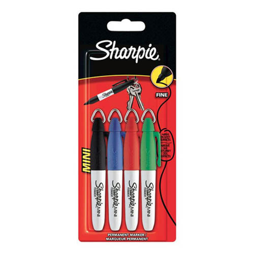 Sharpie Mini Permanent Marker Pen Standard Pack of 4