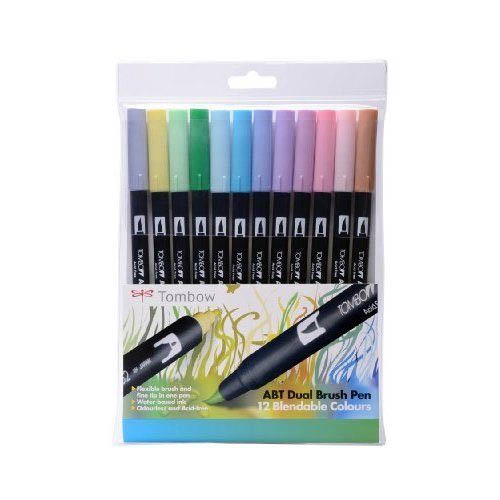 Tombow Dual Brush Pen Set 12pk Pastels