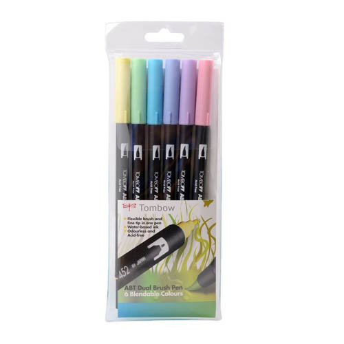 Tombow Dual Brush Pen Set 6pk Pastels