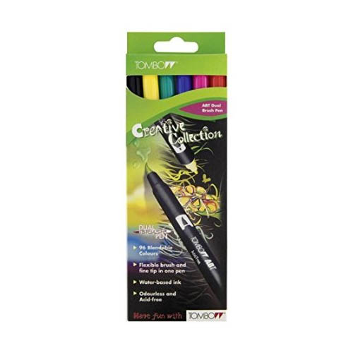 Tombow Dual Brush Pen Set 6pk Primary