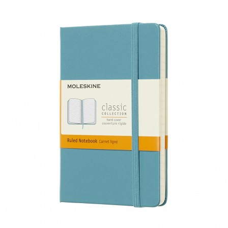 Moleskine Classic Notebook Pocket Ruled Hard Cover Reef Blue