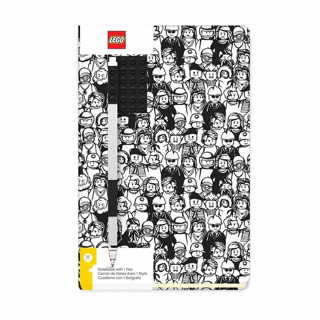 Lego 2.0 Journal - Minifigure Brick 4x6 Black w/ Gel Pen Black