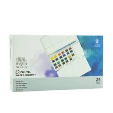 Winsor & Newton Cotman Watercolour Painting PLUS 24 Half Pan Set