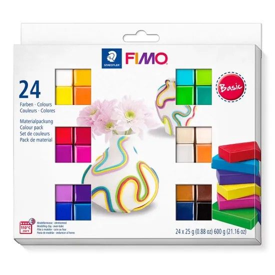 Fimo Soft Basic Colour Pack 24 Half Blocks