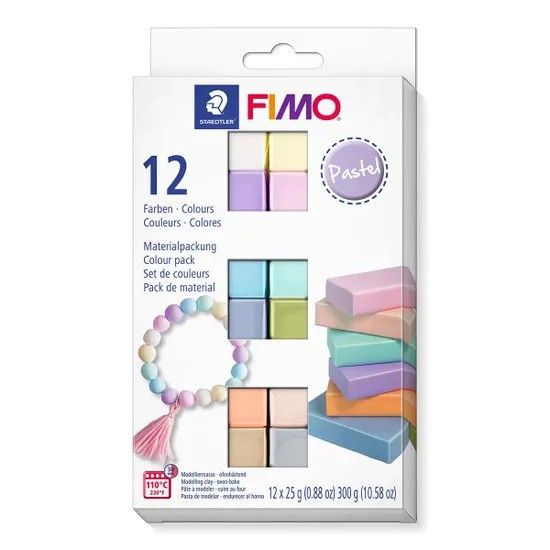 Fimo Soft Pastel Colour Pack 12 Half Blocks