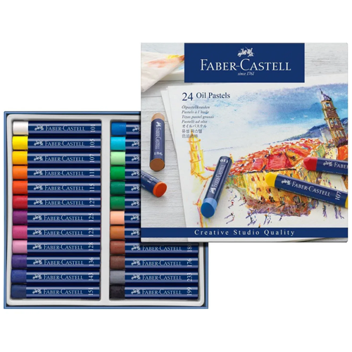 Open pack of Faber-Castell Creative Oil Pastels
