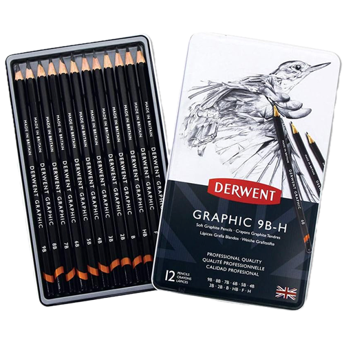 Derwent Graphic Pencils Tin Soft Set of 12