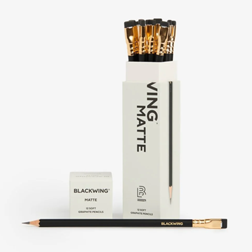 Luxury white box holding twelve Blackwing pencils