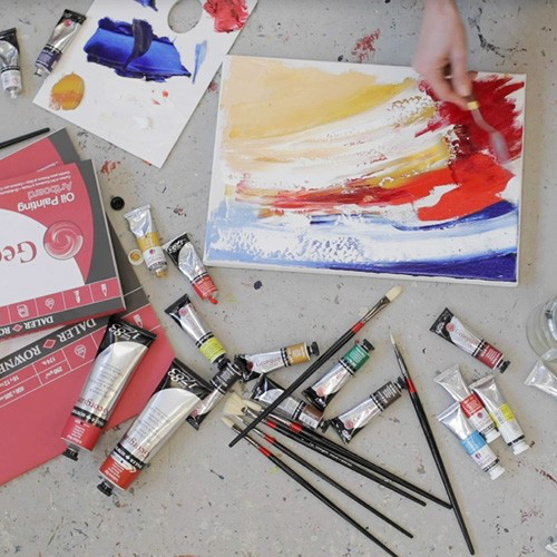 An artist using Georgina Paints to create a painti