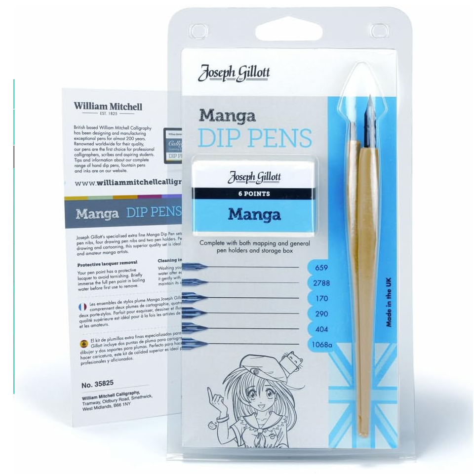 Packshot of a sealed Manga pen set