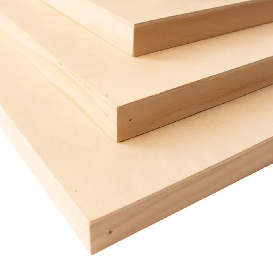 Three natural wood panels on top of each other
