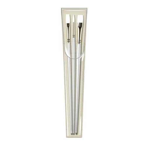 The white handled brushes of the Pro Arte W6 brush