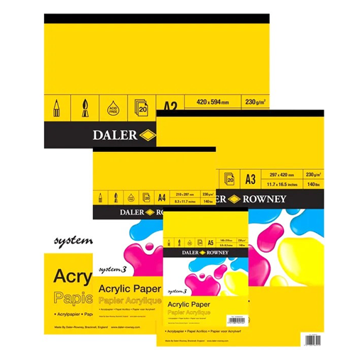 Various sizes of Daler Rowney System 3 paint pads
