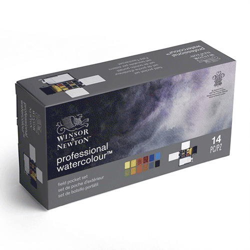 Montage of the Winsor & Newton 12x Half Pan Field 