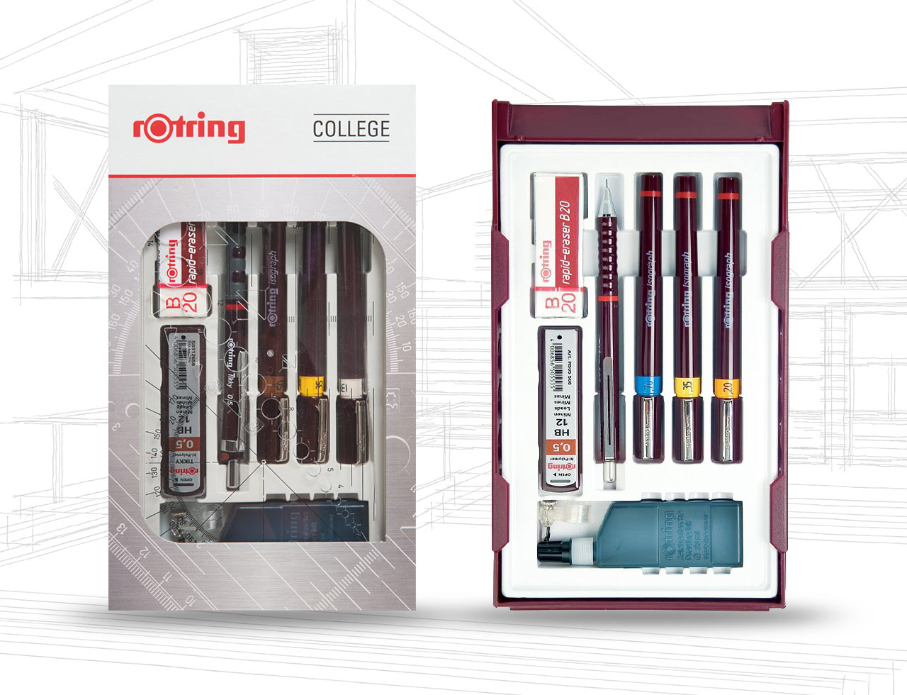 rotring technical pen college set